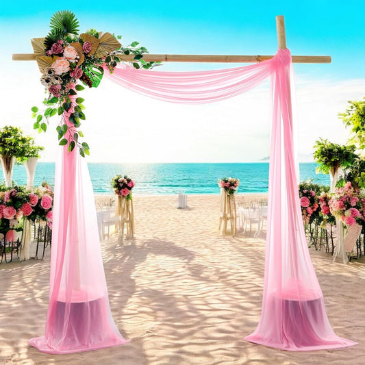 MDS Halloween Chiffon Draping Fabric - 1 Panel, 30" Wide x 100ft Long - Sheer Spooky Arbor & Canopy Drapery for Haunted House Backdrops, Party Ceilings, DIY Costumes & Themed Events - Coral