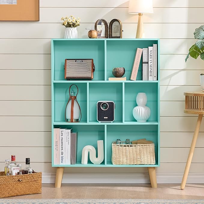 LEYAOYAO 7 Cube Bookshelf 3-Tier Bookcase - Image 8