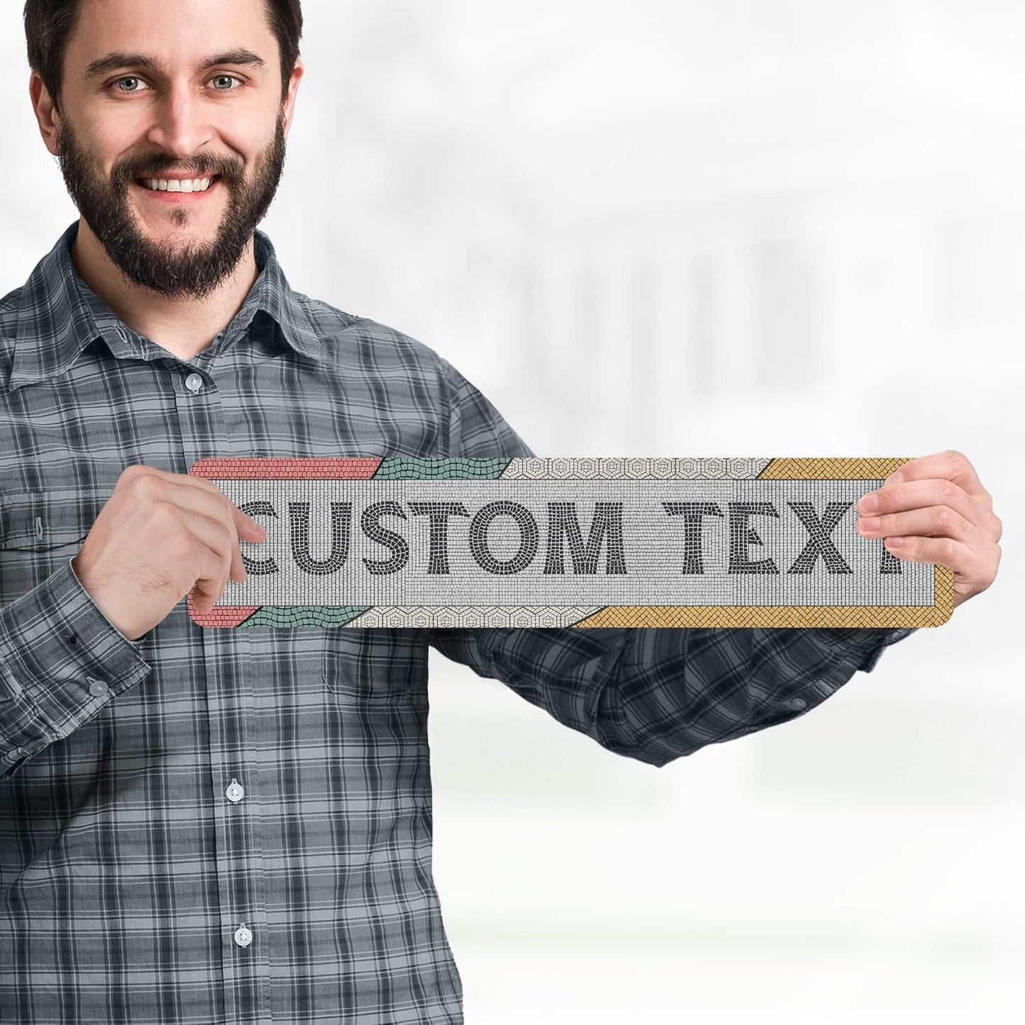 Custom Sign, Custom Street Sign, 11 Font Colors, 13 Font Styles, 4 Hole Options, 22 Sizes, 4x18 Inches, Rust Free DiBound, Fade Resistant, Made in USA by My Sign Center (Fauxsaic 2)