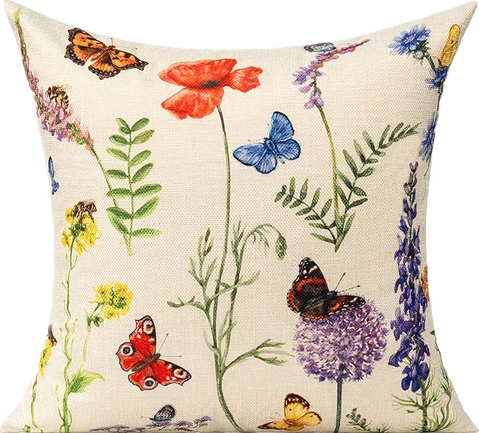 All Smiles Outdoor Patio Throw Pillow Covers 18x18 Set of 4 Spring Summer - Image 3