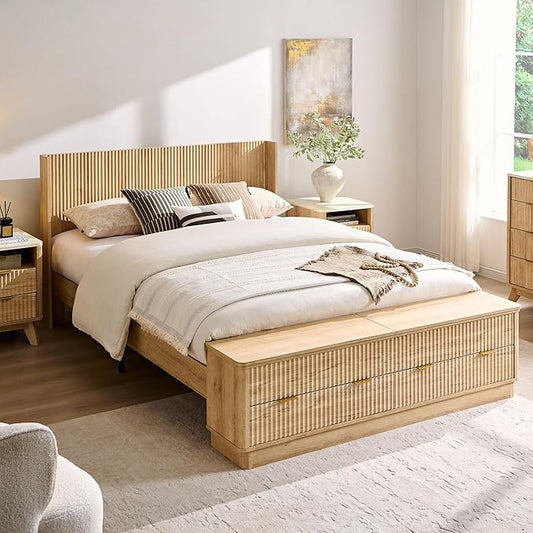 T4TREAM Fluted Queen Size Bed Frame by T4TREAMFurniture