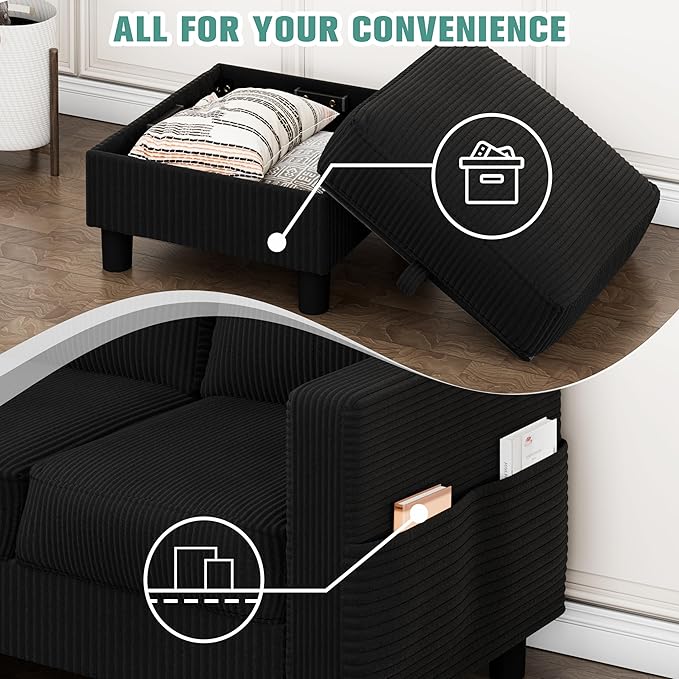 SUNLEI Convertible Sectional Couch Sofa - Image 4