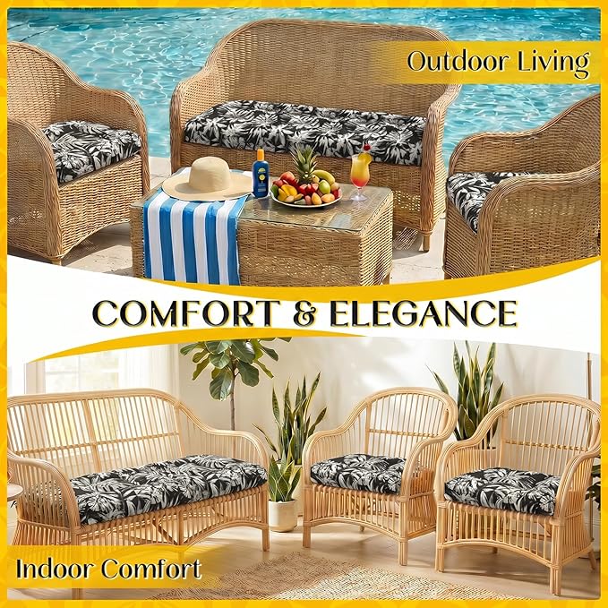 1 MIDDLE ONE Wicker Chair Cushions 3 Pieces Set - Image 6