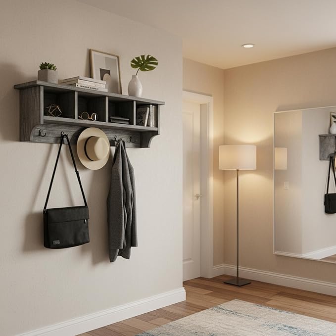 Alaterre Furniture Pomona Entryway Coat Rack – Rustic Farmhouse 48-Inch - Image 6