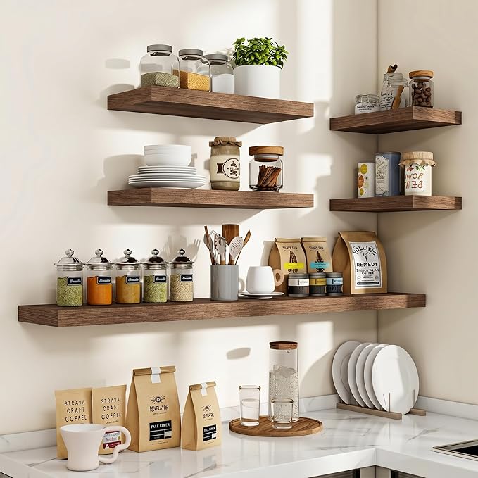 Acovy 24 Inch Floating Shelves, Wooden Shelves - Image 7