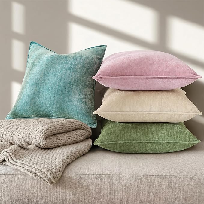 decorUhome Summer Couch Euro Sham Throw Pillow Covers 24x24 Set of 2, - Image 8
