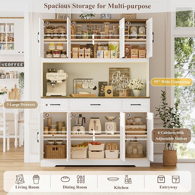 HOSTACK 71" Large Pantry Cabinet - Image 4