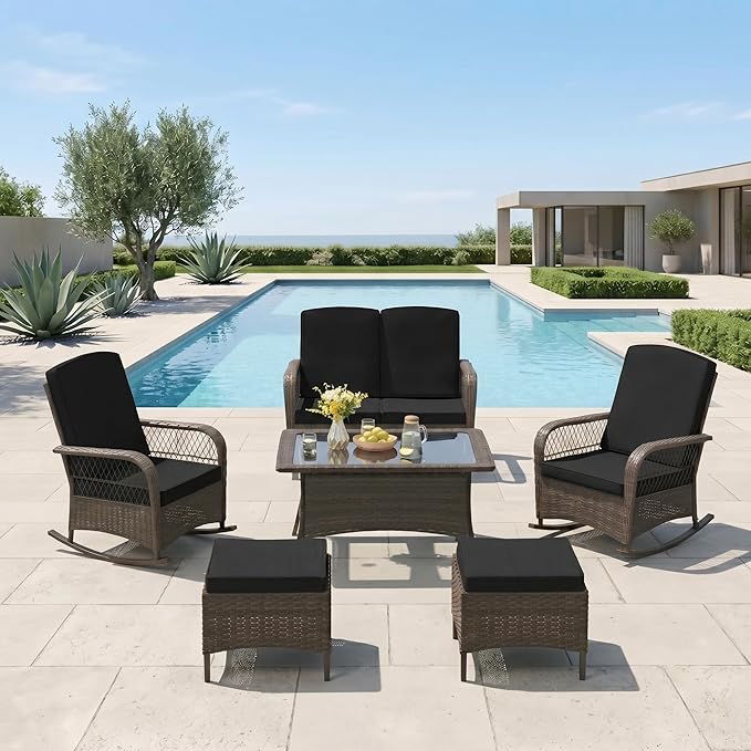 LEVELEVE Patio Furniture Set Outdoor Rattan Chair Wicker Sofa Garden by Enjoyyourlife