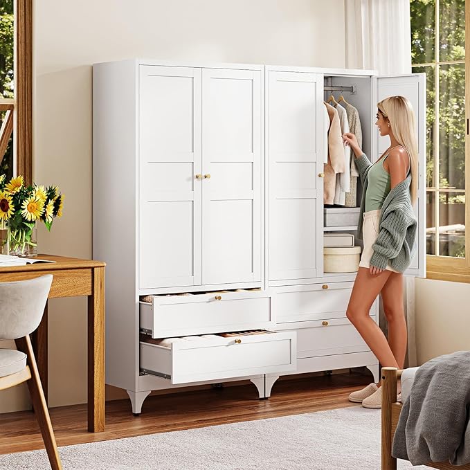 Letaya 71" Metal Wardrobe Cabinets - Image 4