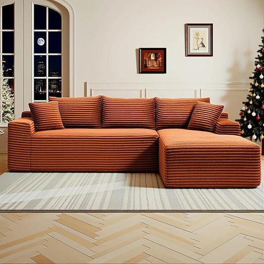 108" Cloud Sectional Couch, Modern Modular Sectional Sofa by HANXIN