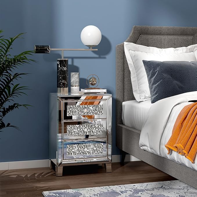 VINGLI Mirrored Nightstand - Image 7