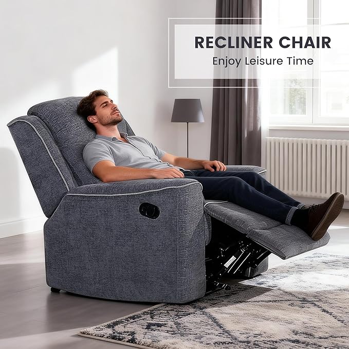Betsy Furniture Soft Microfiber Manual Reclining Recliner, Relax and Comfortable - Image 4