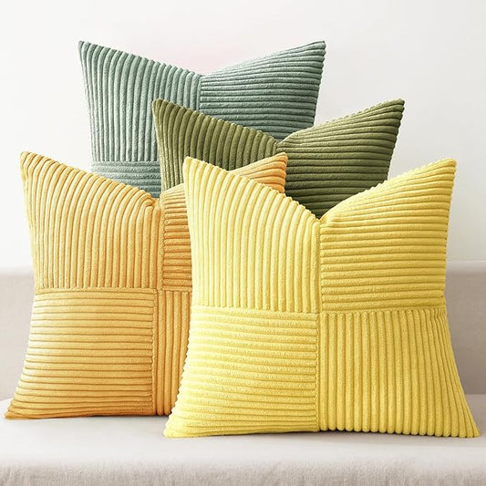 MIULEE Boho Farmhouse Spring Decorative Throw Pillow Covers 20x20 Inch 4 Packs by MIULEE