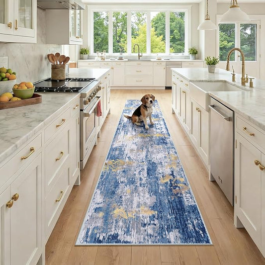 RELEANY Washable Area Rugs 2x9 Non-Slip Modern Abstract Soft by RELEANY