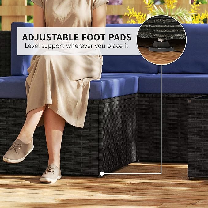 Outsunny 3 Piece Patio Furniture Set, Wicker Rattan Outdoor Patio Conversation - Image 9