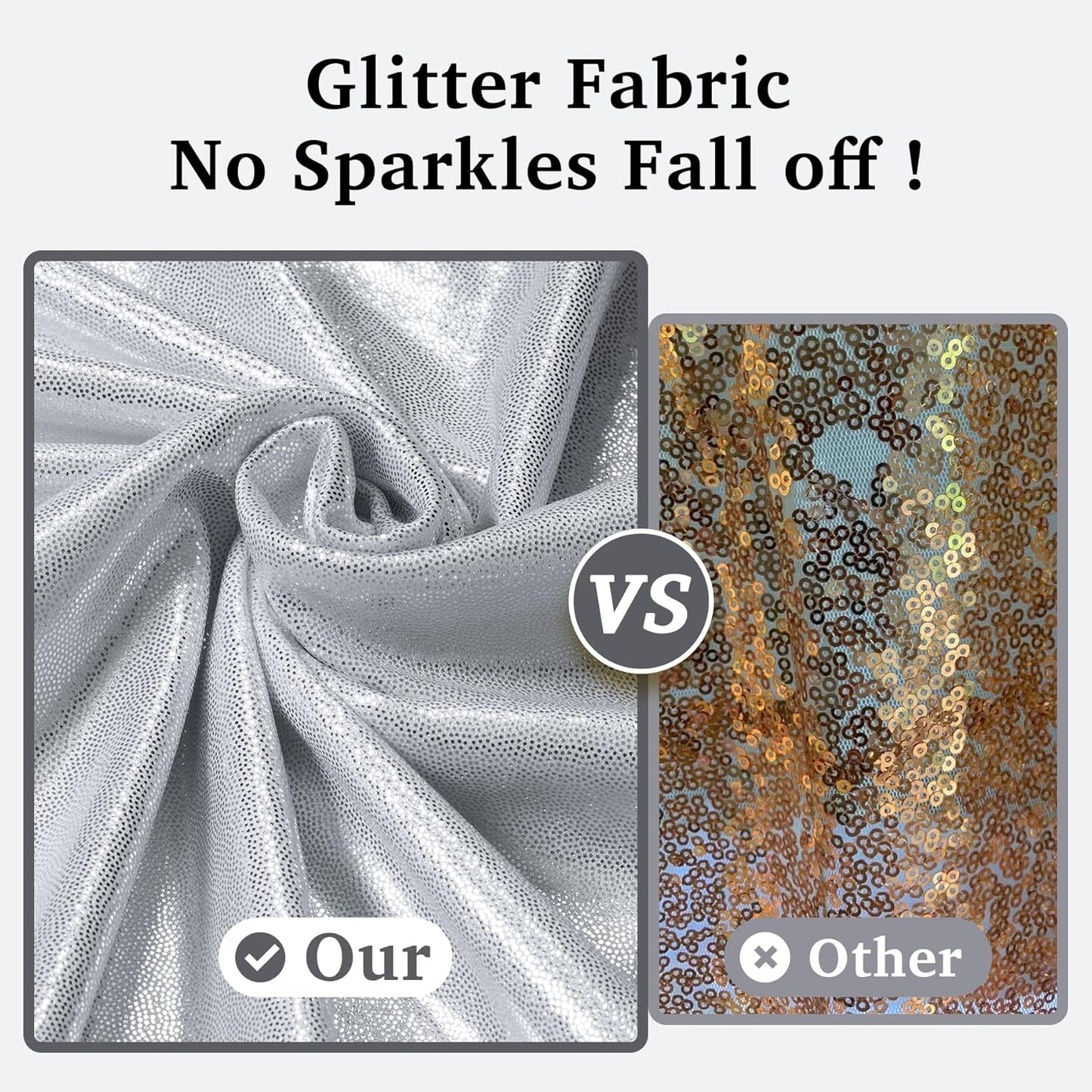 10ftx10ft Sequin Silver Backdrop Curtain for Parties, Wrinkle Free Thick Glitter Photo Backdrop Drapes 2 Panels 5x10FT Shimmer Back Drop Cloth for Wedding Birthday Christmas Photography Background