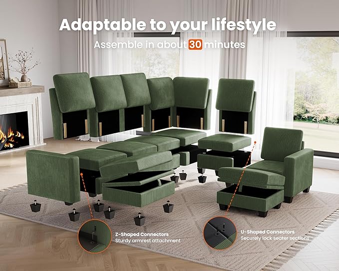 CHIC HOUSE Modular Sectional Sofa - Image 3
