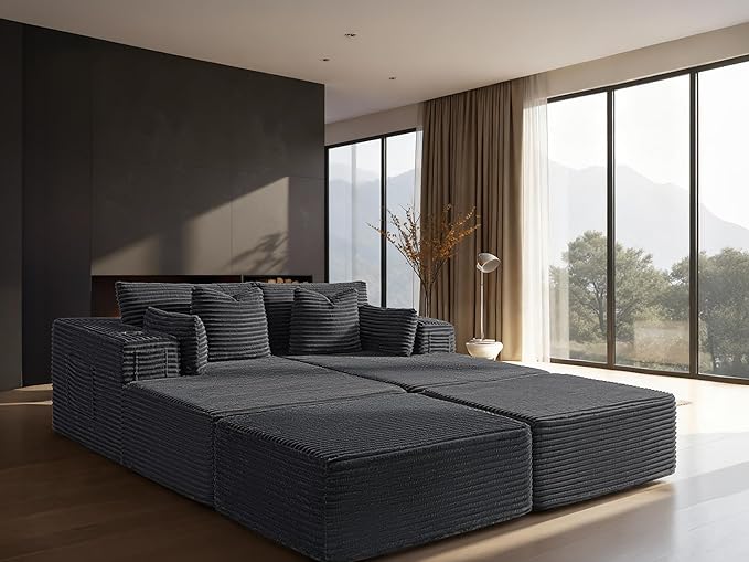 72" Cloud Sectional Couch, Comfort Sleep Sofa by VYUXWO