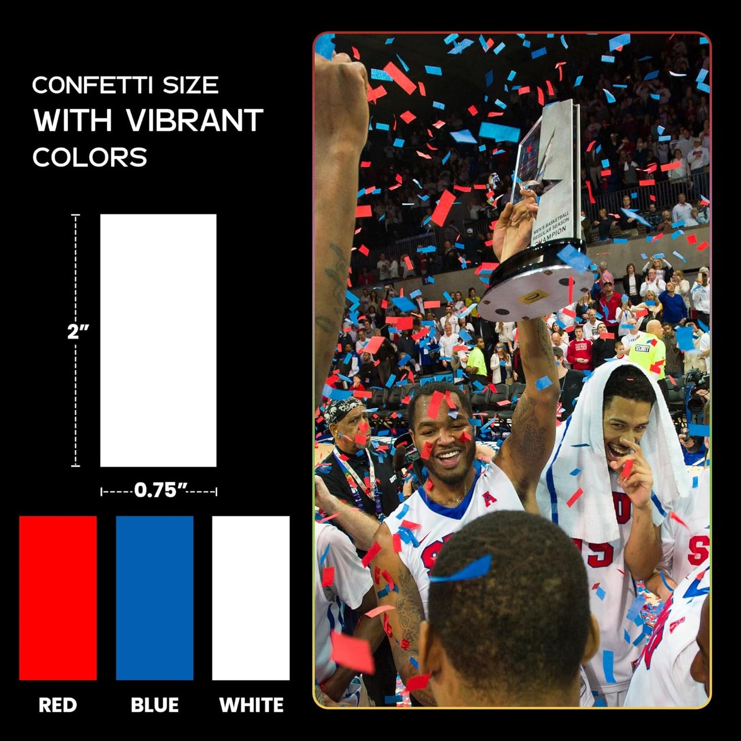 Ultimate Confetti, Biodegradable Confetti Red, White & Blue - Rectangular Fluttering Tissue Paper Confetti for Cannon and Launcher use – Wedding Confeti, Parties and Live Events - 1 lb, 16 oz