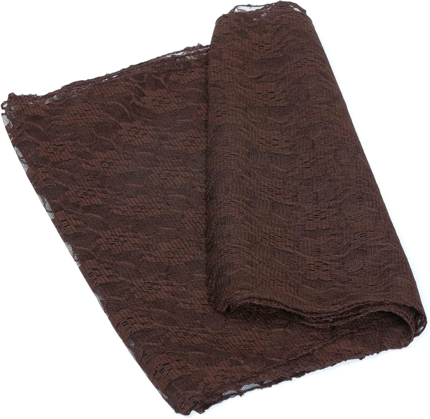 MDS Pack of 20 Wedding 12 x 108 inches Lace Table Runner for Wedding, Decorations for Birthday Parties, Banquets, Graduations, Engagements, and Runners fit Rectangle, Round Table- Coffee