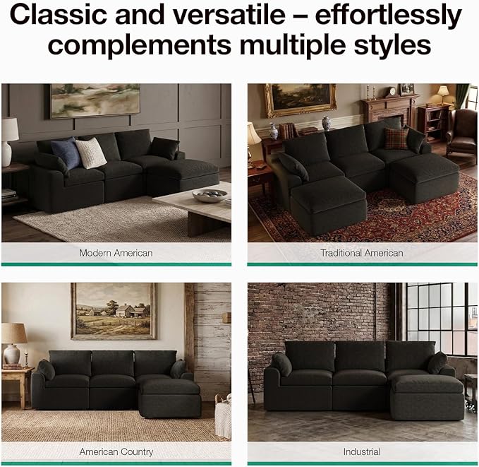 Novilla 133.8" Modular Cloud Couch, Modern Sectional Sofa - Image 22