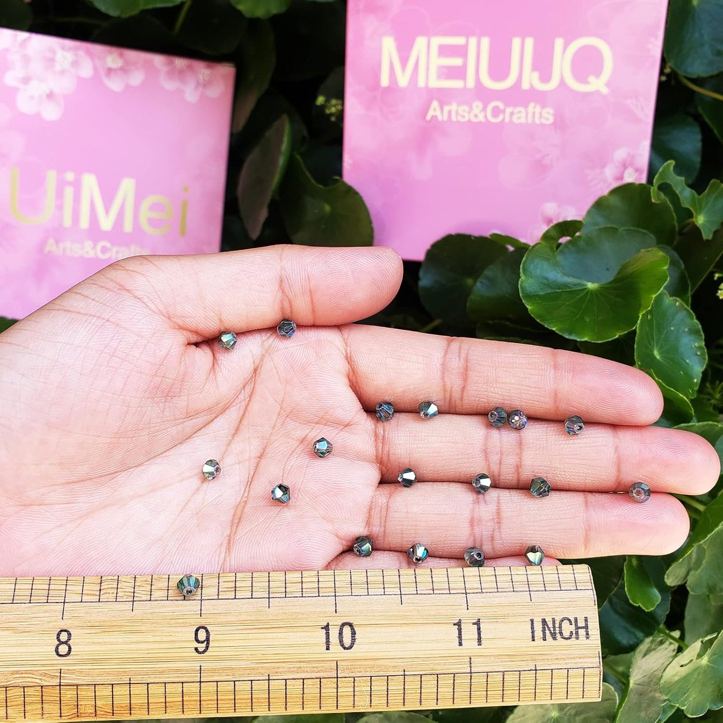 4mm Bicone 1800Pcs Clear Green Crystal Glass Beads Small Faceted Bicone Shape Crystal Glass Spacer Beads for Bracelet Necklace Decorative Hand Jewelry Making (Clear Green, 4MM)