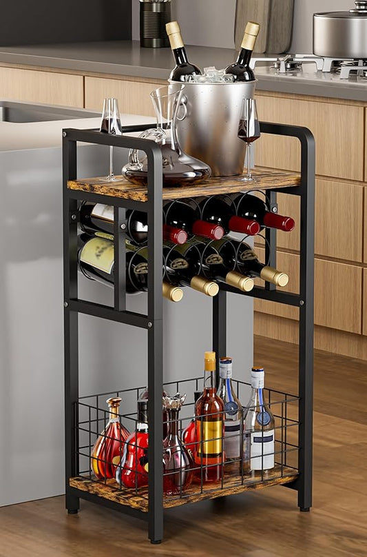 3-Tier Wine Rack Freestanding Floor by Ansionsol