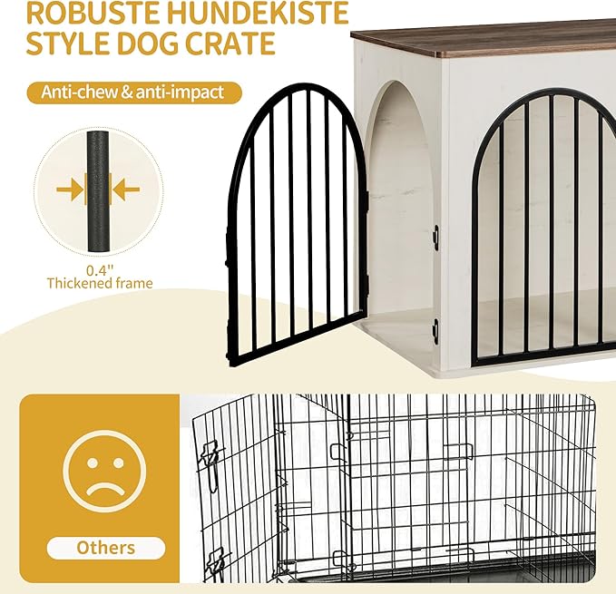 Hzuaneri 44.1" Wooden Dog Crate Furniture, Indoor Dog Kennel Dogs Cage - Image 8