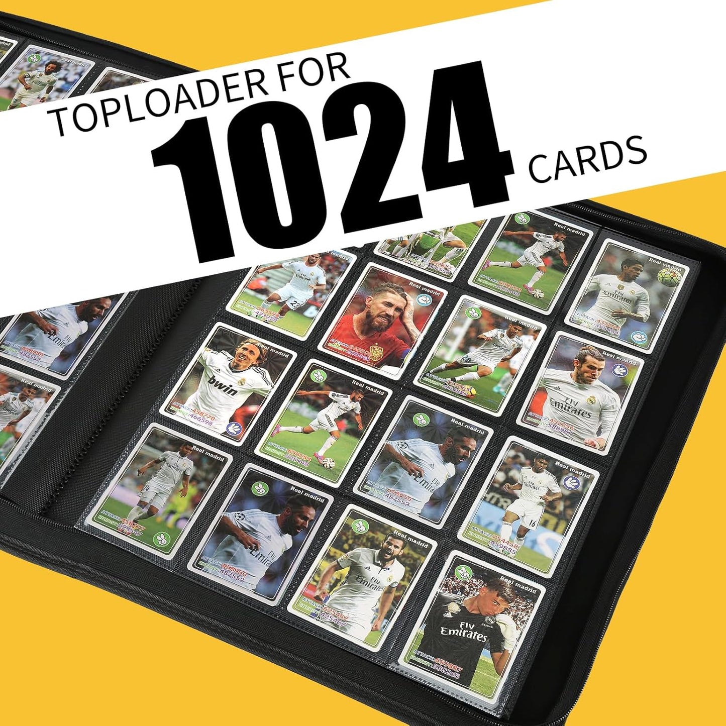 Trading Card Binder 16 Pocket, 1024 Pockets Card Binders, Card Collection Binder, Card Album Folder for MTG, TCG, Sports Cards, Game Cards (Dark Blue)