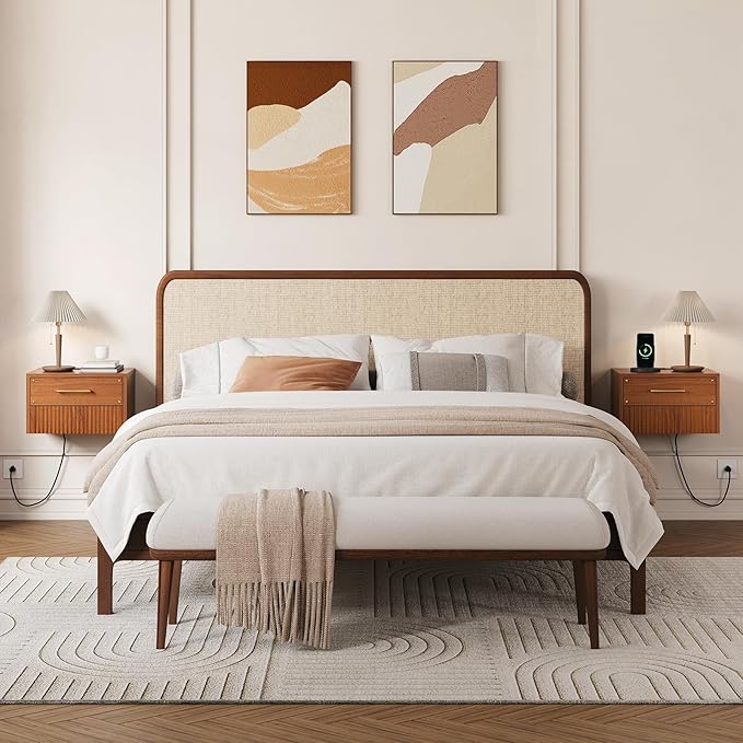 JOINICE Floating Nightstand Set of 2, Mid Century Modern Wall Mounted Bedside - Image 9