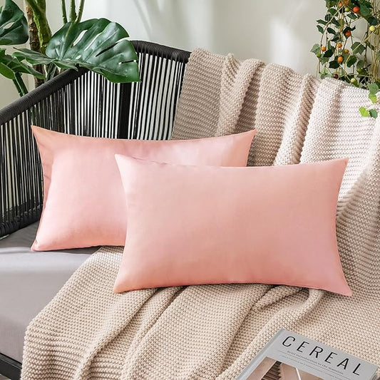 MIULEE Pack of 2 Decorative Outdoor Solid Waterproof Throw Pillow Covers Spring by MIULEE