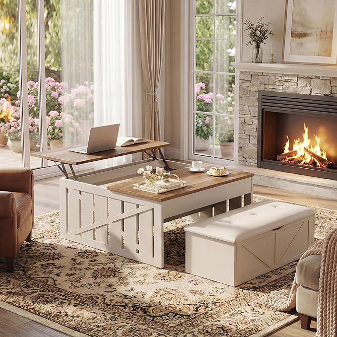 HUAHUU Coffee Table, 31.5 Lift Top Coffee Tables - Image 7