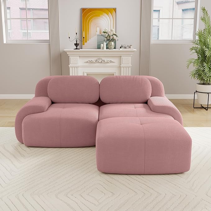 Boneless Sectional Couch, No Assembly Required, 81.8” L Shaped Modular Cloud - Image 2