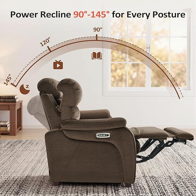MCombo 61.6'' Wall Hugger Power Loveseat Recliner, Reclining Loveseat - Image 4