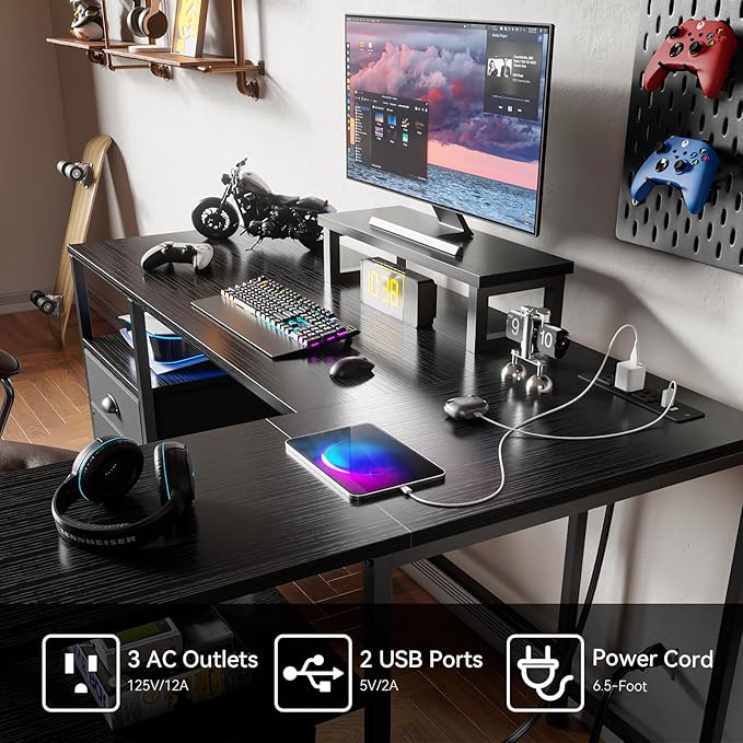 Furologee L Shaped Gaming Desk - Image 5