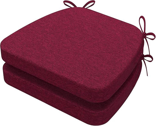 AAAAAcessories D-Shaped Chair Cushions, Machine-Washable Cover, Wine Red by AAAAAcessories
