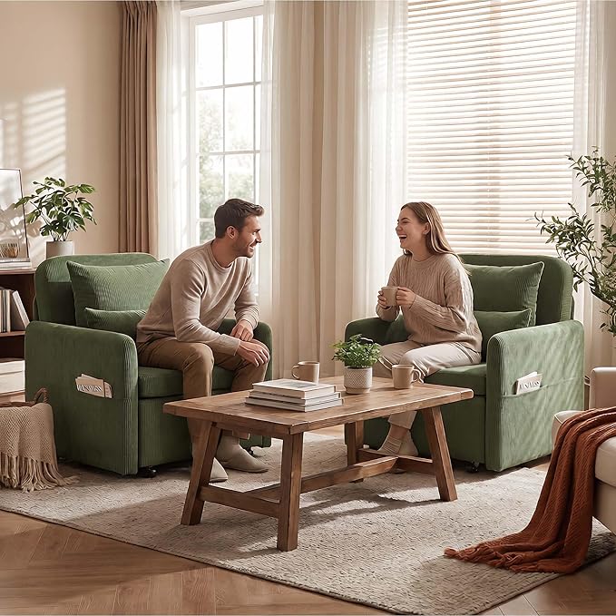 Iroomy 5-Level Adjustable Convertible Sleeper Chair Set of 2, 3-in-1 87'' Long by Iroomy