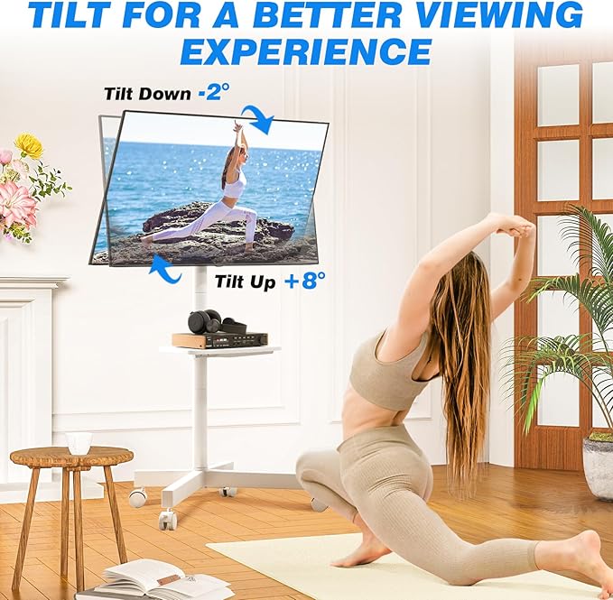 Rfiver Mobile TV Stand for 23-65 Inch LCD LED Flat/Curved Panel Screen TVs up - Image 5