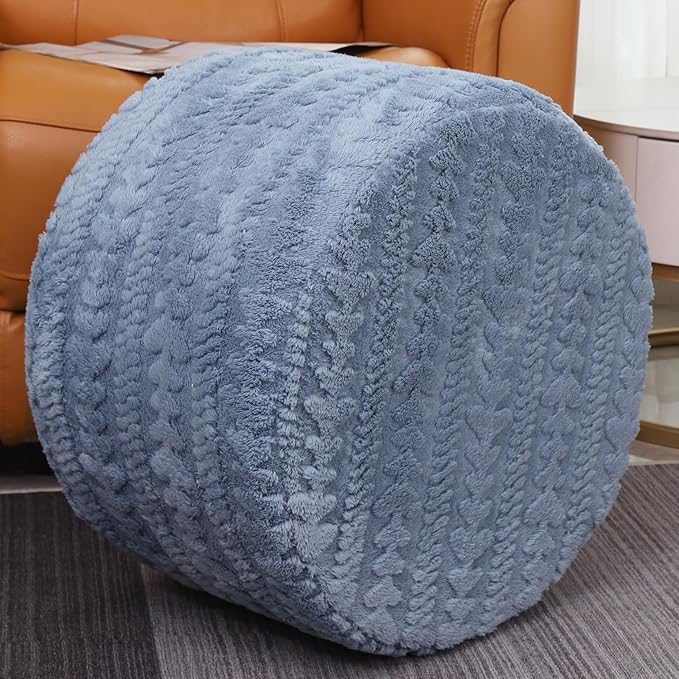 Asuprui Round Footstool Ottoman, 20x14 Inches Multi-Functional Modern Foot Stool - Image 4