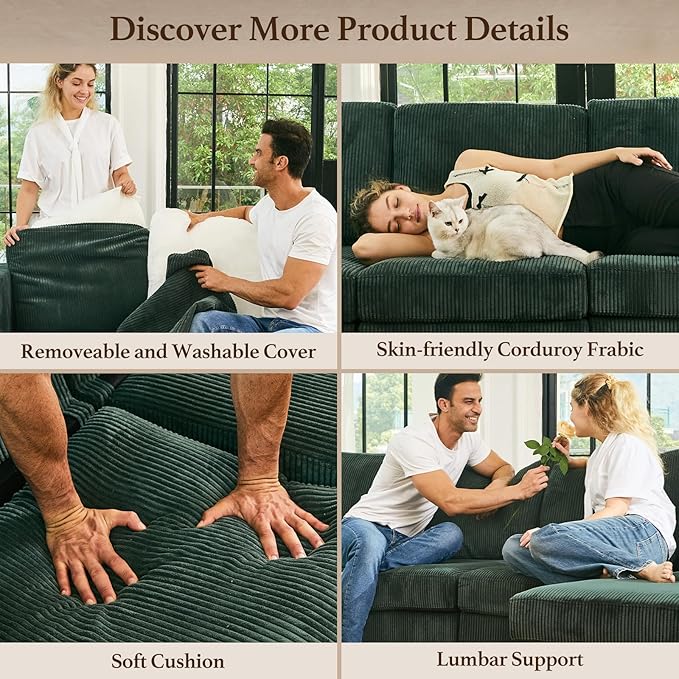 Belffin 114.2" 8 Seats Modular Sectional Sofa - Image 4