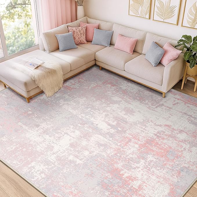 RELEANY Washable Area Rugs 10'x14' Non-Slip Modern Abstract Soft - Image 8