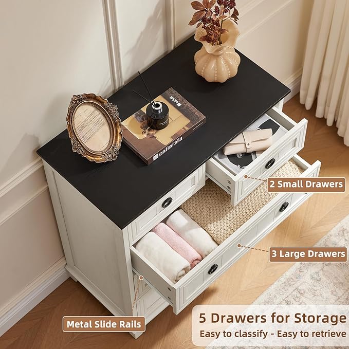 Joaxswe Farmhouse 5 Drawer Dresser - Image 7