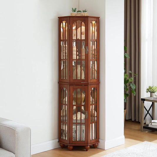 Glass Corner Display Cabinet by NALLBEIRRAA