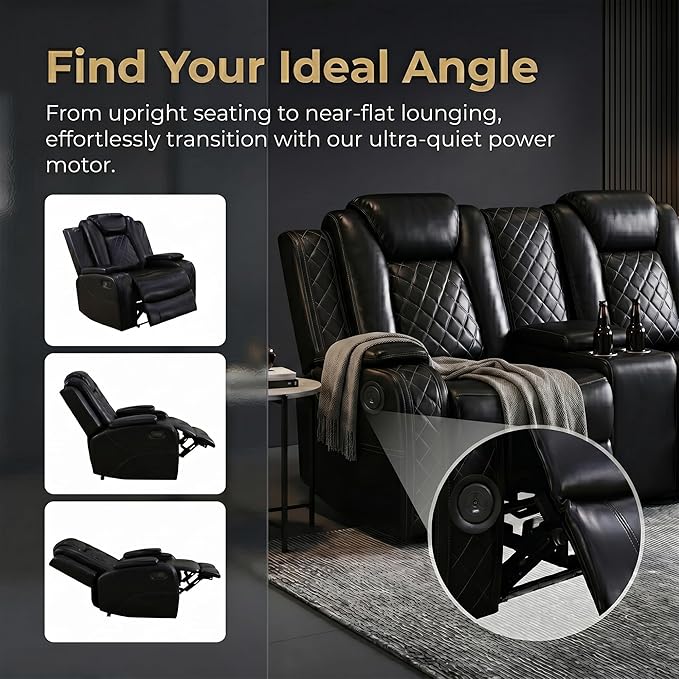2 Piece Power Recliner Sofa Set -2 Loveseats, Electric Reclining Living Room - Image 6