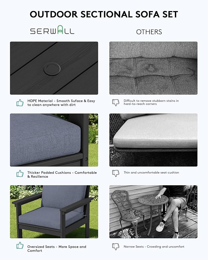 SERWALL HDPE Patio Furniture Set - Image 6