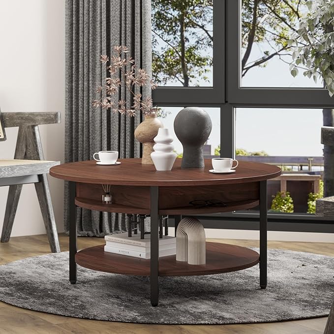 FABATO Round Lift Top Coffee Table - Image 8