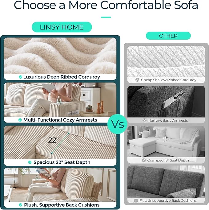 LINSY HOME Sectional Sleeper Sofa - Image 8