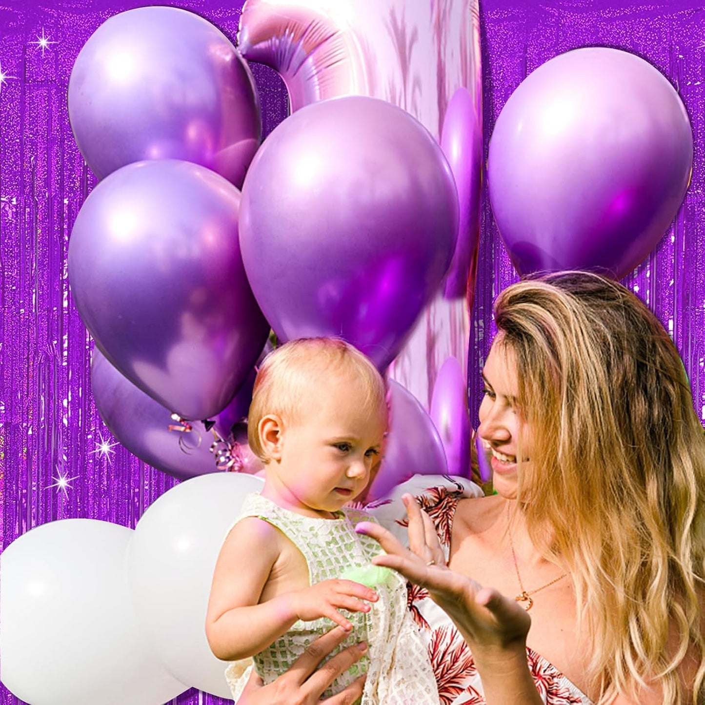 Tinsel Curtain Party Backdrop Purple Birthday Decorations 10 Packs Glitter Foil Fringe Curtain Party Decor Streamers Photo Booth for Birthday Christmas Wedding Halloween Graduation Decorations