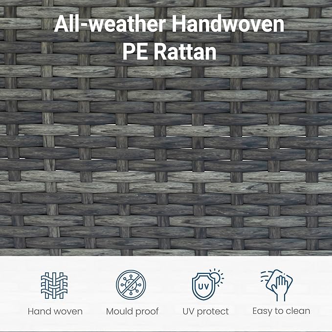 Wisteria Lane 5 Piece Outdoor Patio Furniture Set, All Weather Wicker Rattan - Image 7