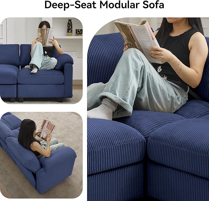 114'' Sectional 4 Seater Couch, Oversized Modular Couches - Image 4